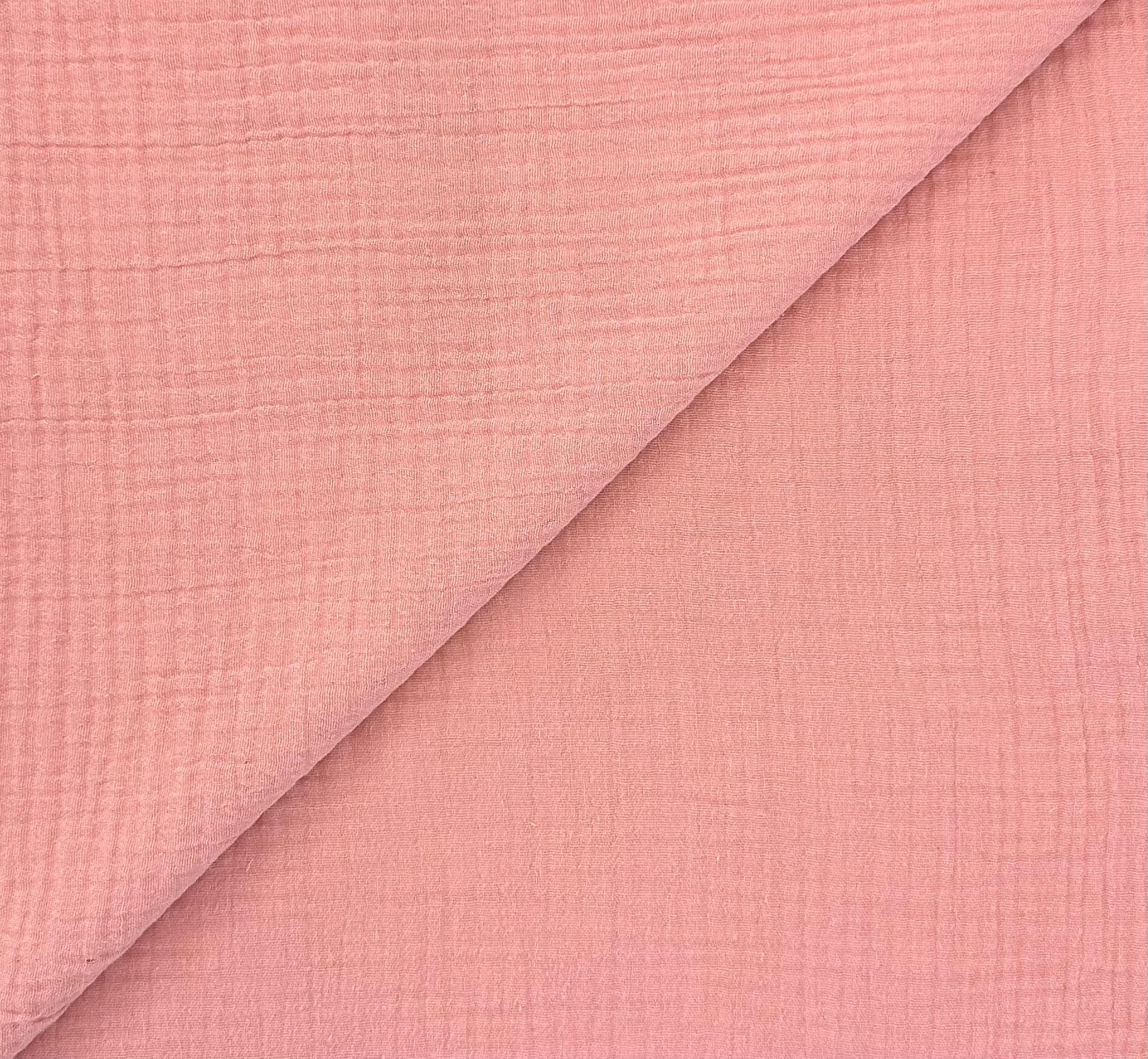 Cotton Double Gauze in Rose Pink
