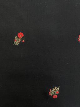 Pure Wool Poppy Flower Jacquard in Black 