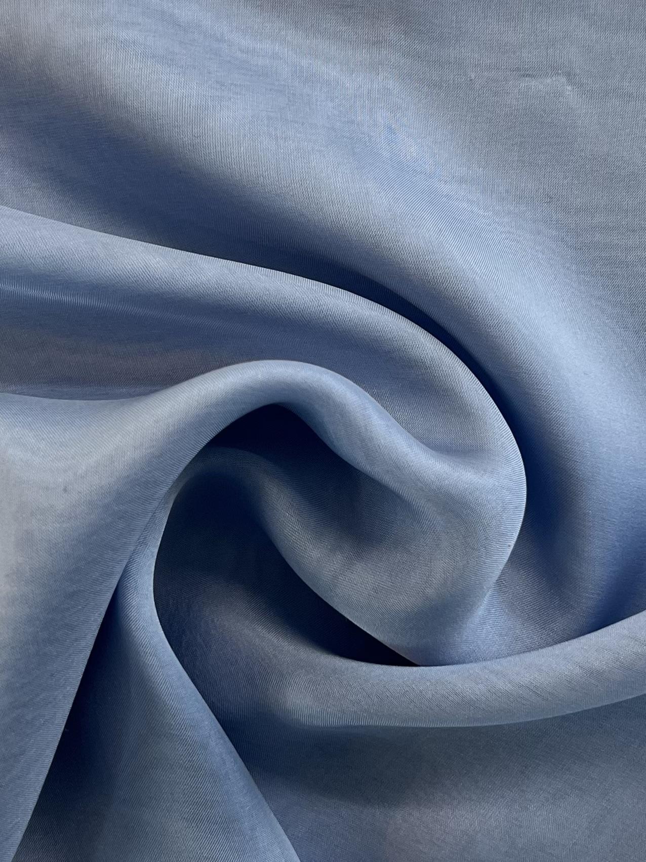Silk Satin Chiffon in Cornflower (6.5 momme)