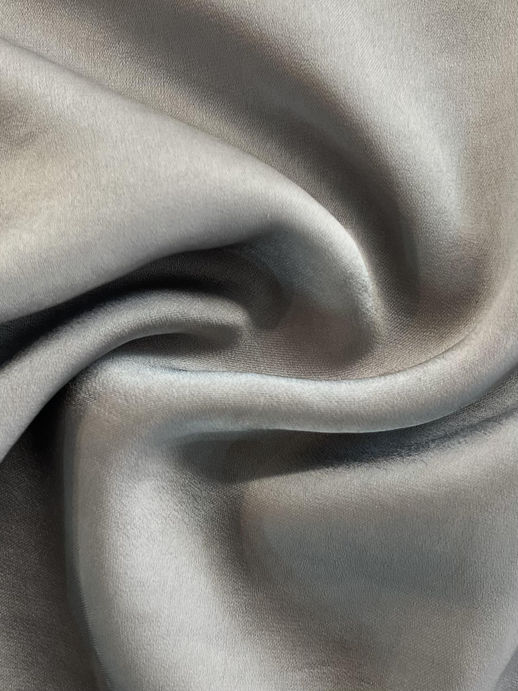 Made in Spain Double Faced Cupro Satin in Silver