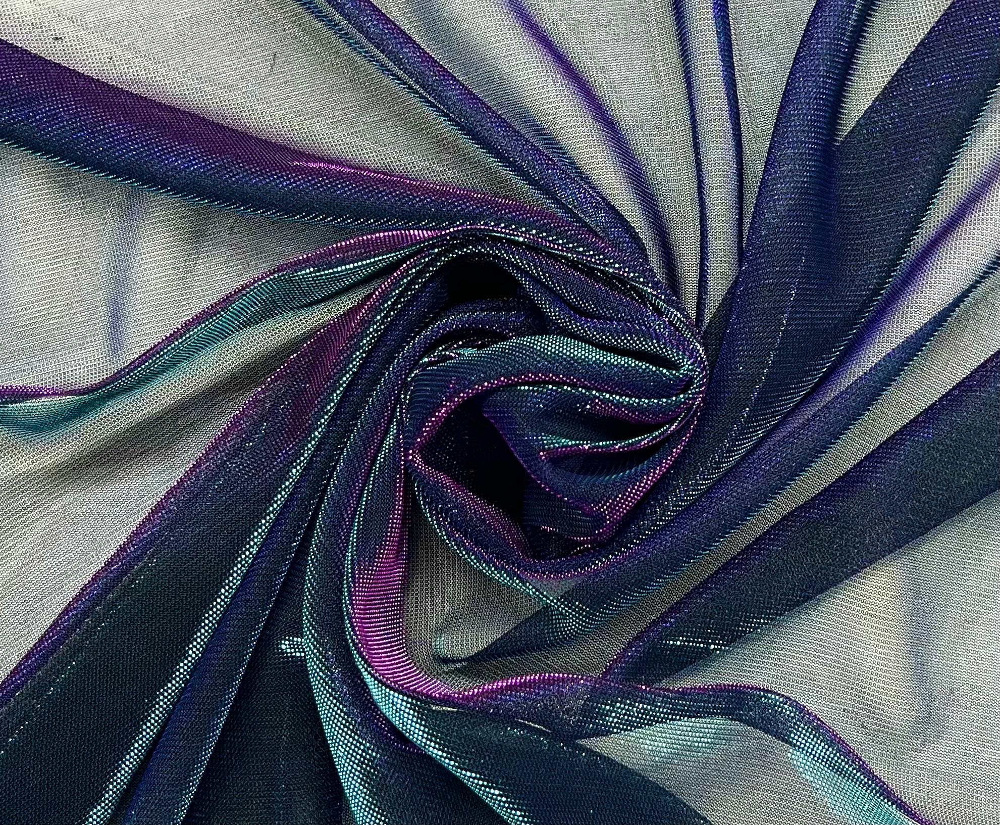 Sheer Iridescent Metallic Knit in Blue/Purple