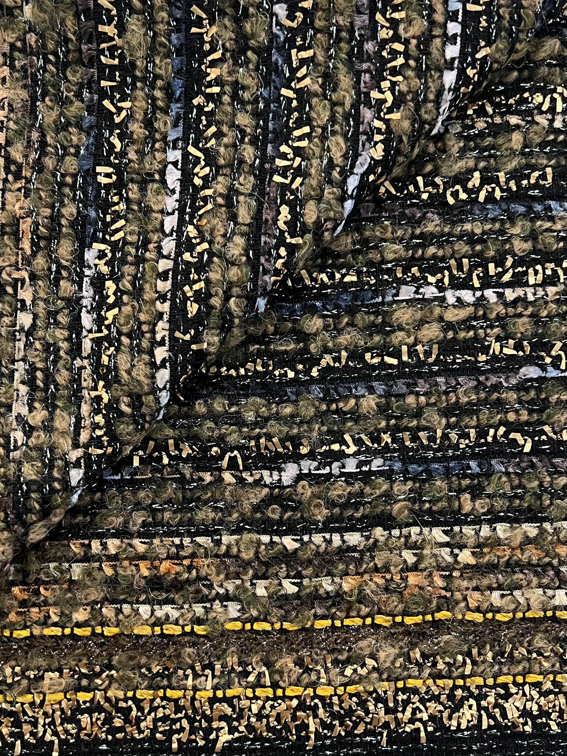 Wool & Gold Nylon Raffia Tweed