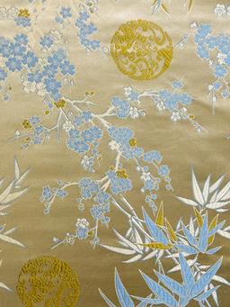 Chinese Brocade Wedgwood Bamboo Golden Medallion 