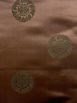 Chinese Brocade Brown Medallion 