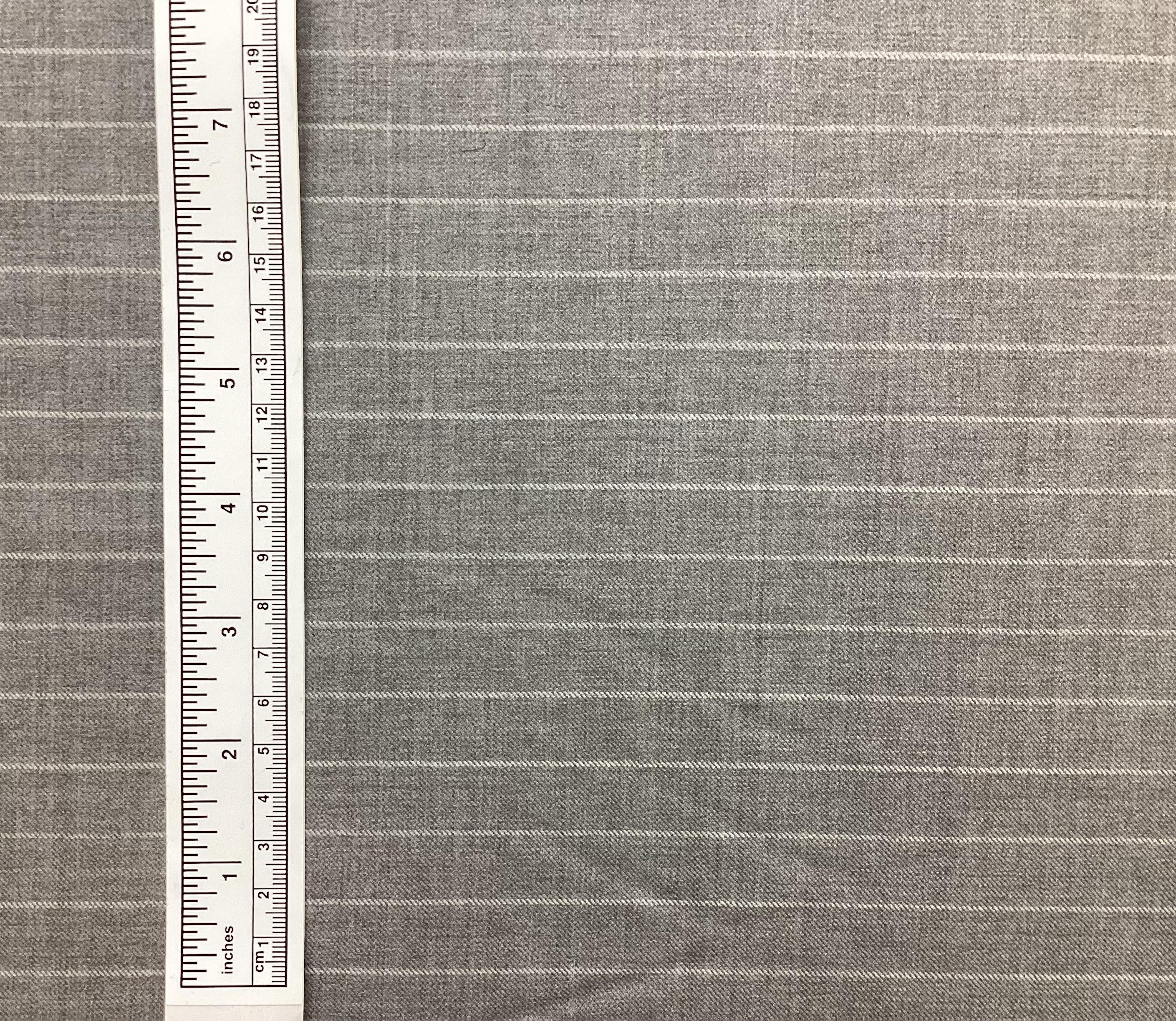 Made in Italy 100% Wool Super 130's In Medium Grey Chalk Stripe