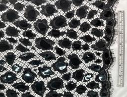 Made in France Double Scalloped Chantilly Lace in Black