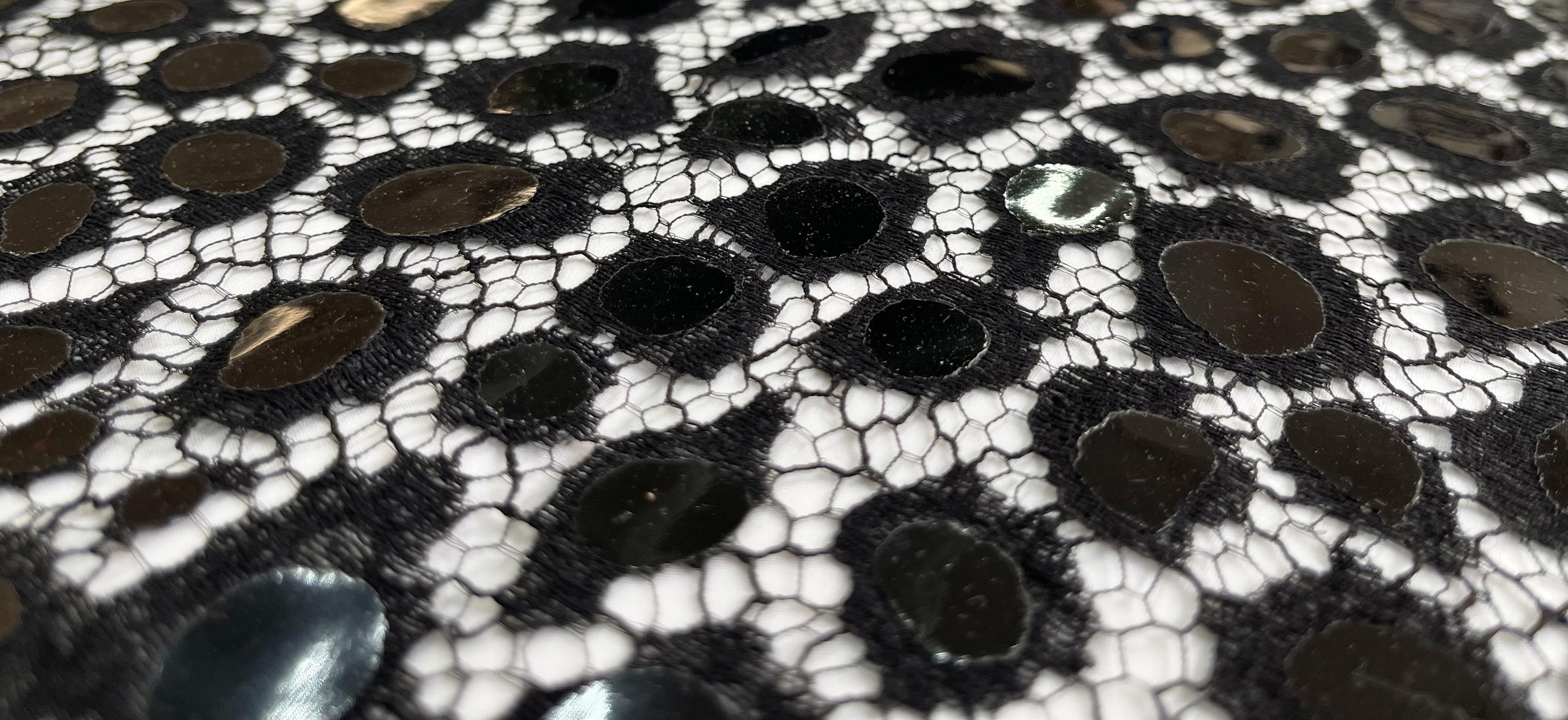 Made in France Double Scalloped Chantilly Lace in Black