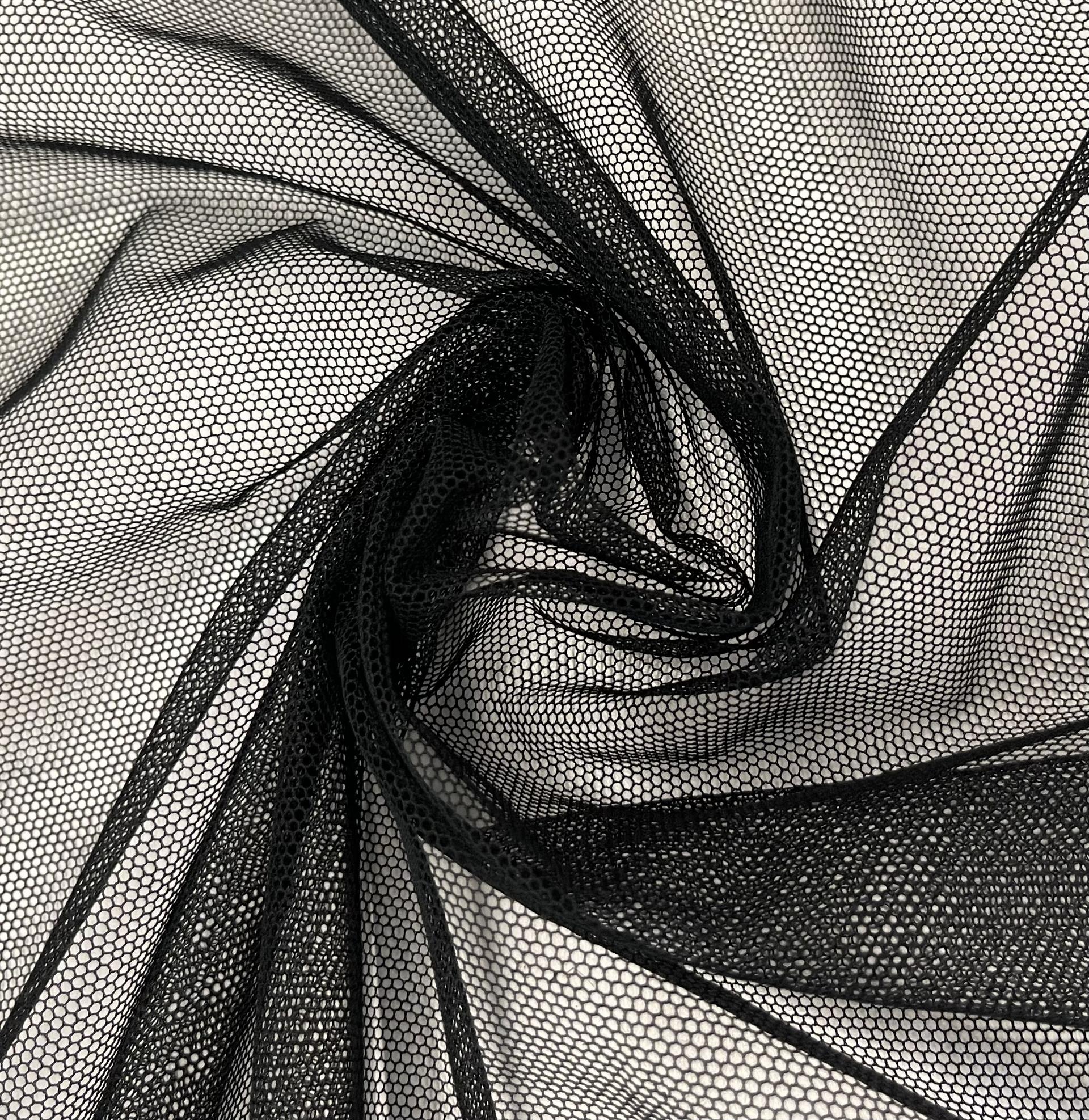 100% Cotton Bobbinet in Black