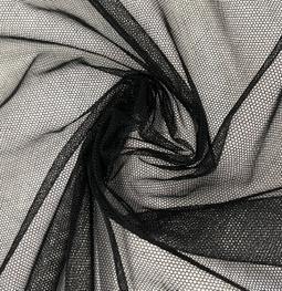 100% Cotton Bobbinet in Black