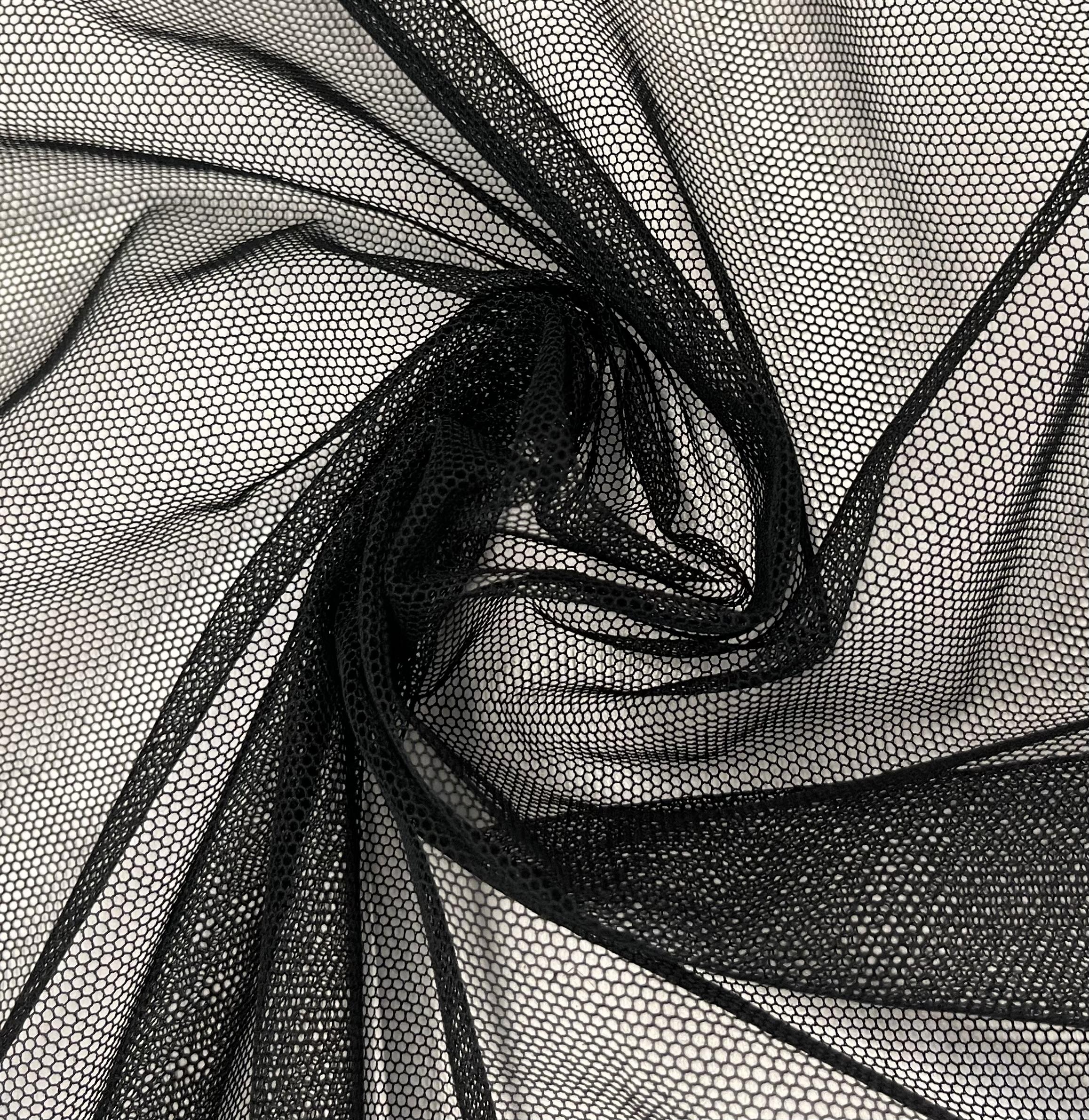 100% Cotton Bobbinet in Black