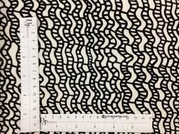 Printed Viscose Crepe Train Track Pattern Inspired In Black & Ivory 