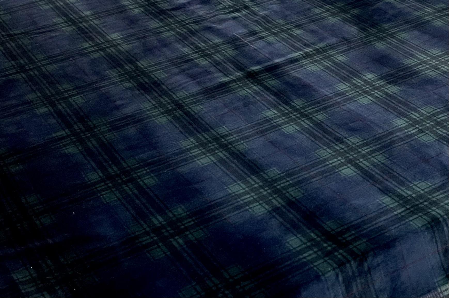 Cotton Velvet Black Watch Plaid