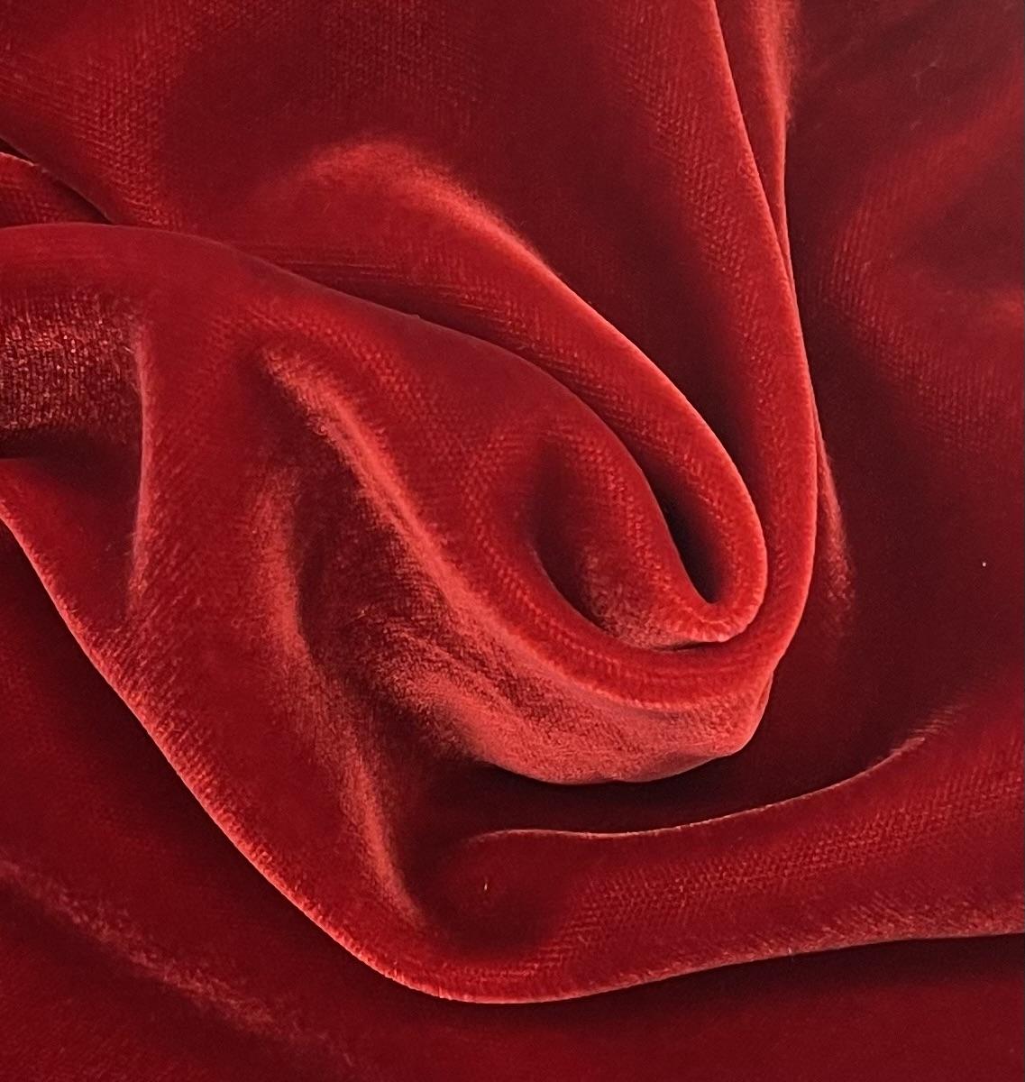 Rayon Velvet in Scarlet Fabric in Warehouse