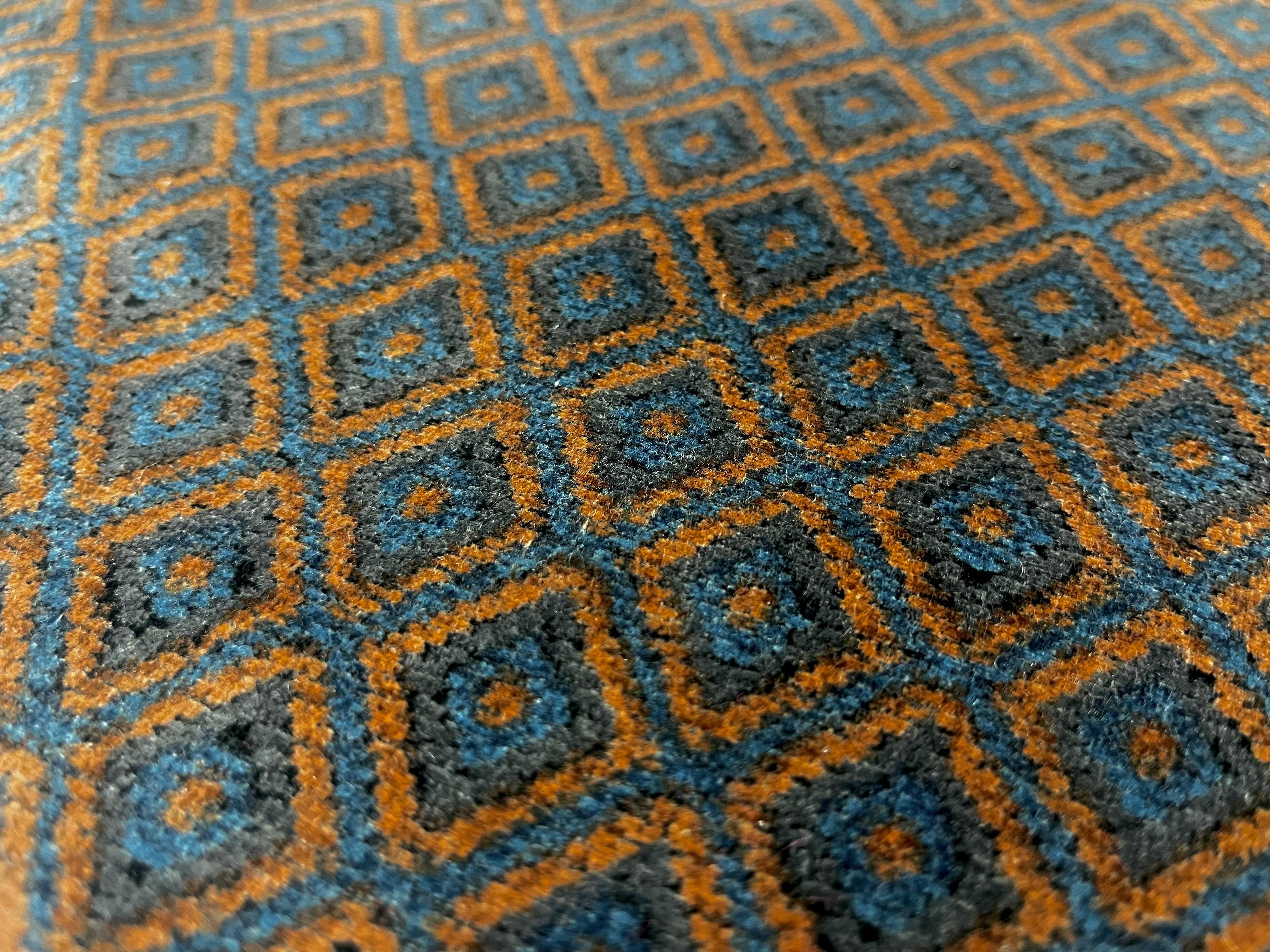 Italian "RATTI" Cotton Velvet Diamond Pattern Print