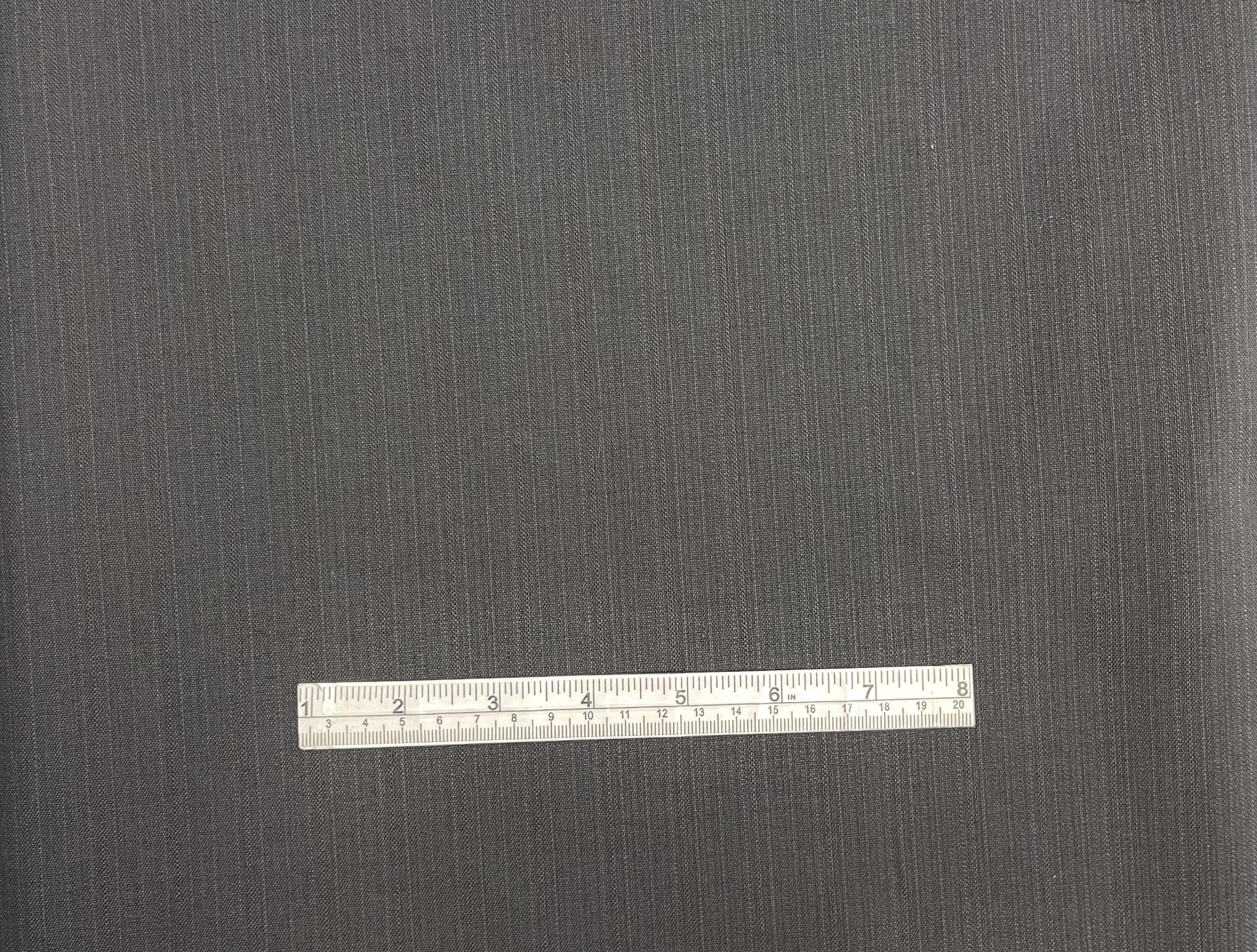 Wool Recycled Polyester Sorona Stripe in Charcoal Grey