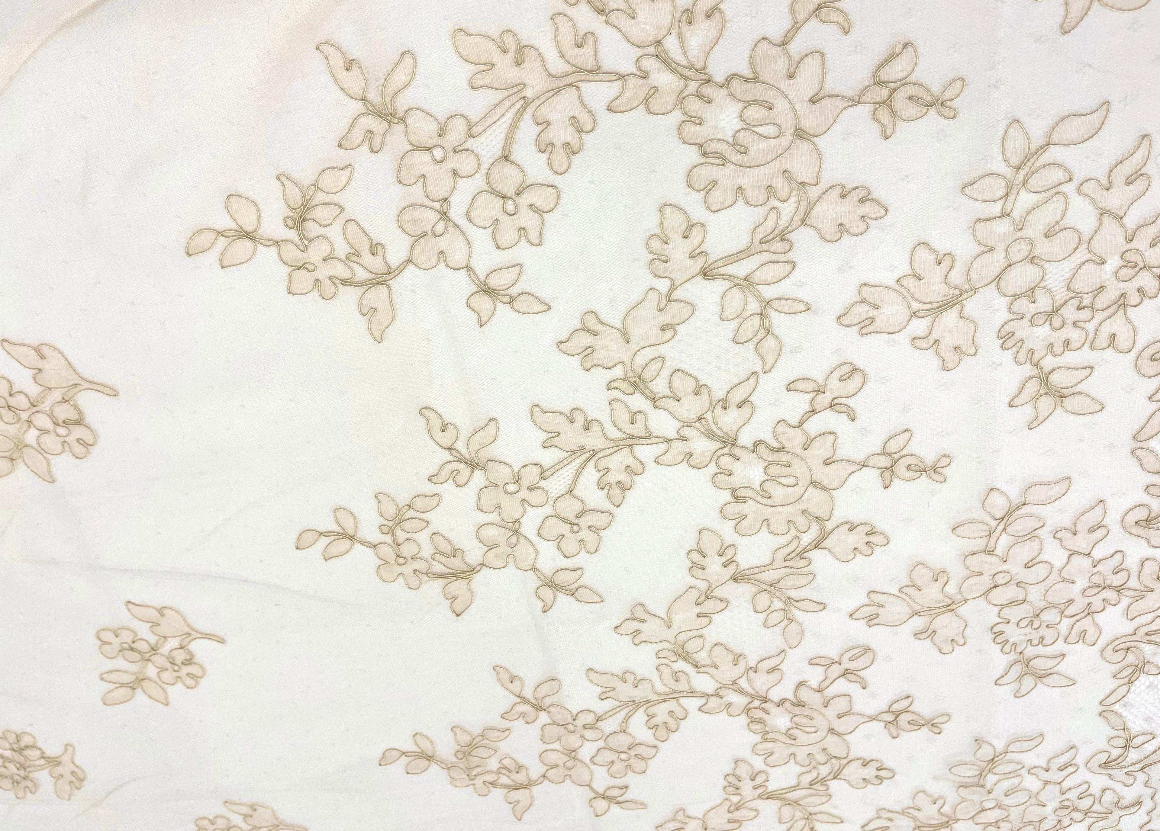 Made in France Double Scalloped Lyon Lace in Natural