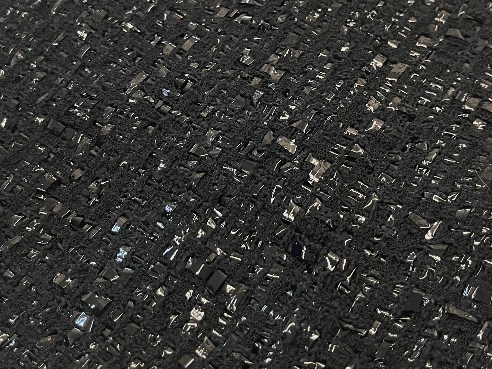 Wool Blend Lurex Tweed in Black