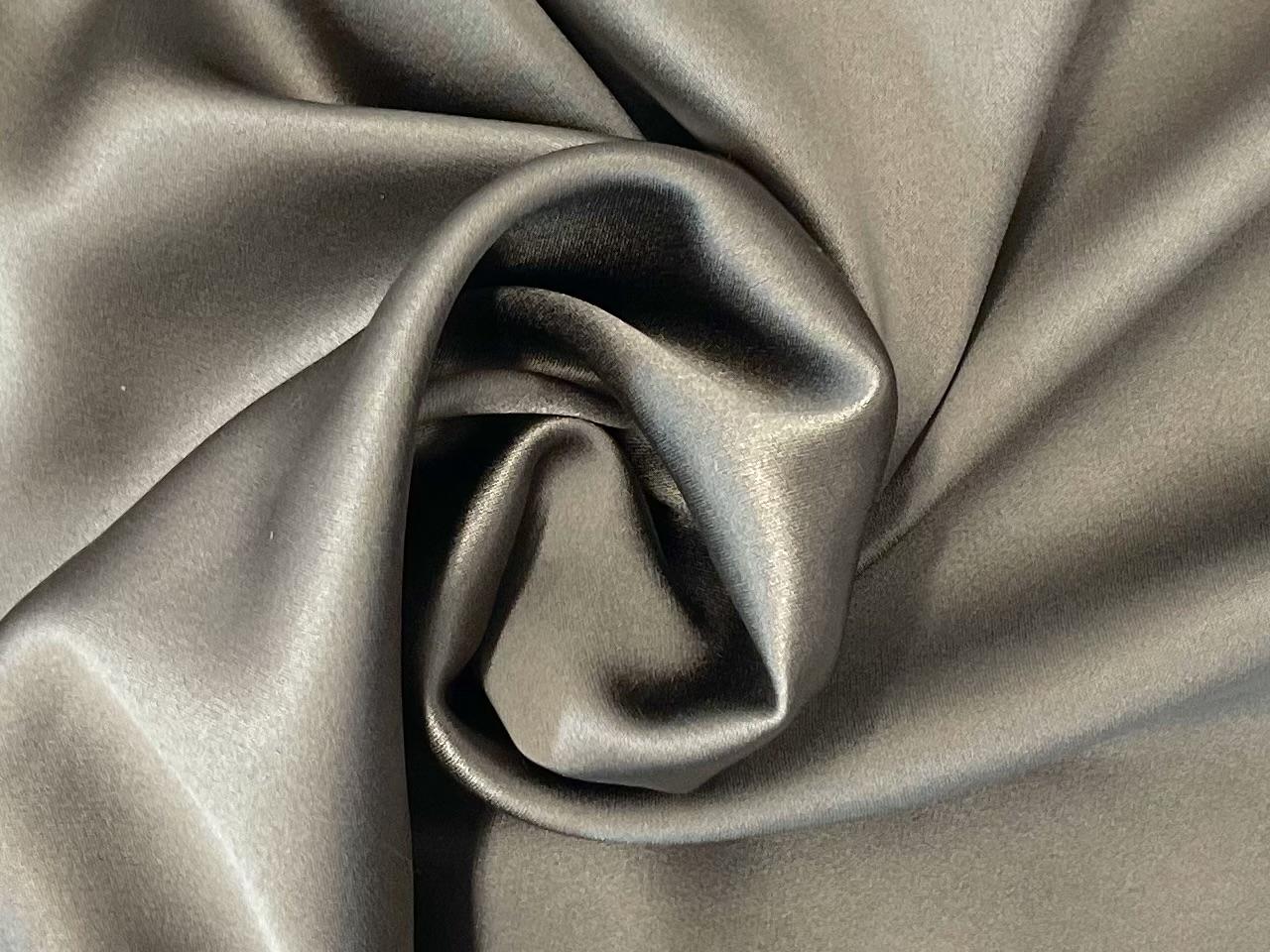 100% Silk Crepe Back Satin in Smoke Taupe 