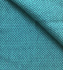 Made in Austria 100% Cotton Herringbone Knit In Turquoise 