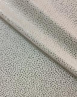 Metallic Sliver Dots On White Polyester Jersey