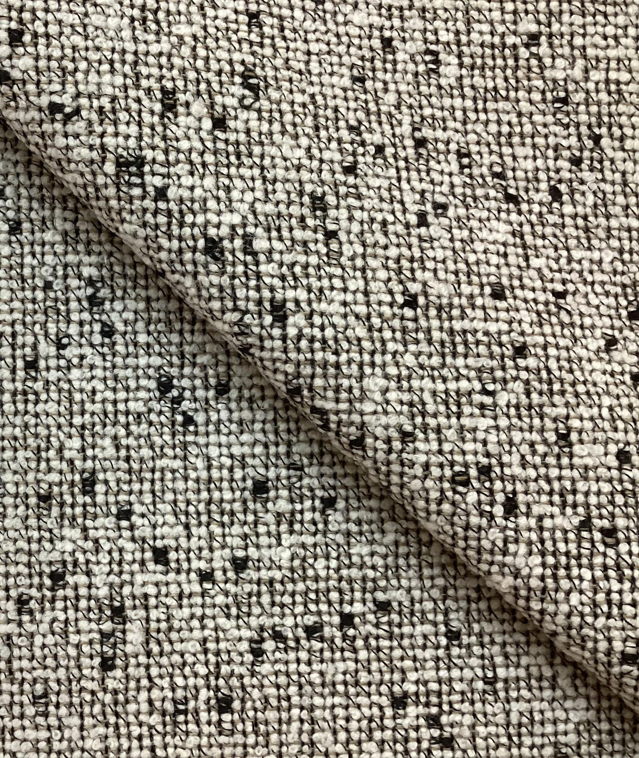 Wool & Poly Tweed In Black & White Pepper