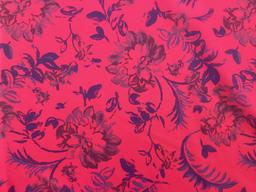 Printed Nylon Cire In Blues Florid on Orchid 