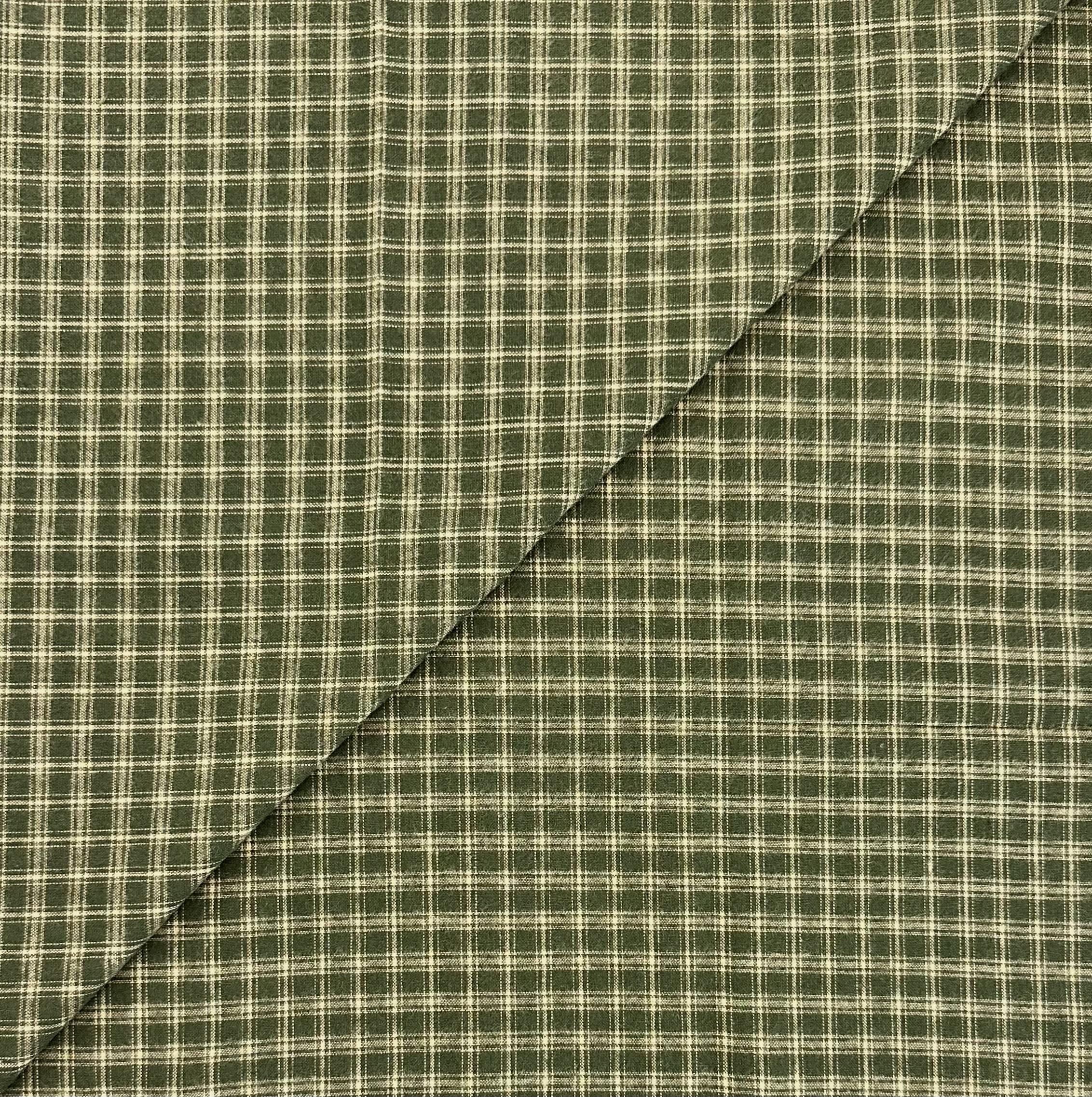 Cotton Novelty Plaid in Natural Grass