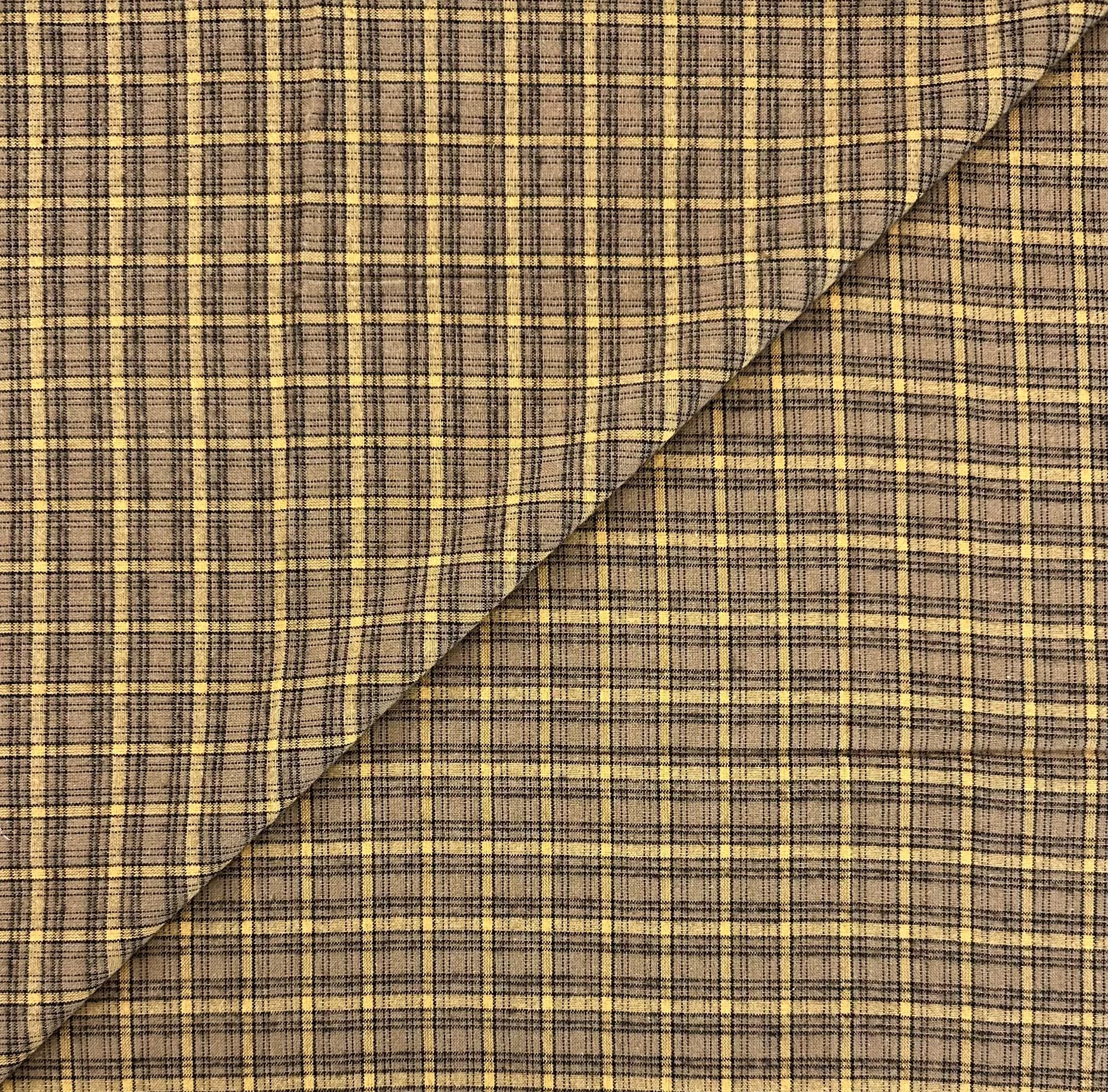 Brushed Cotton Novelty Plaid in Wheat Yellow Marigold