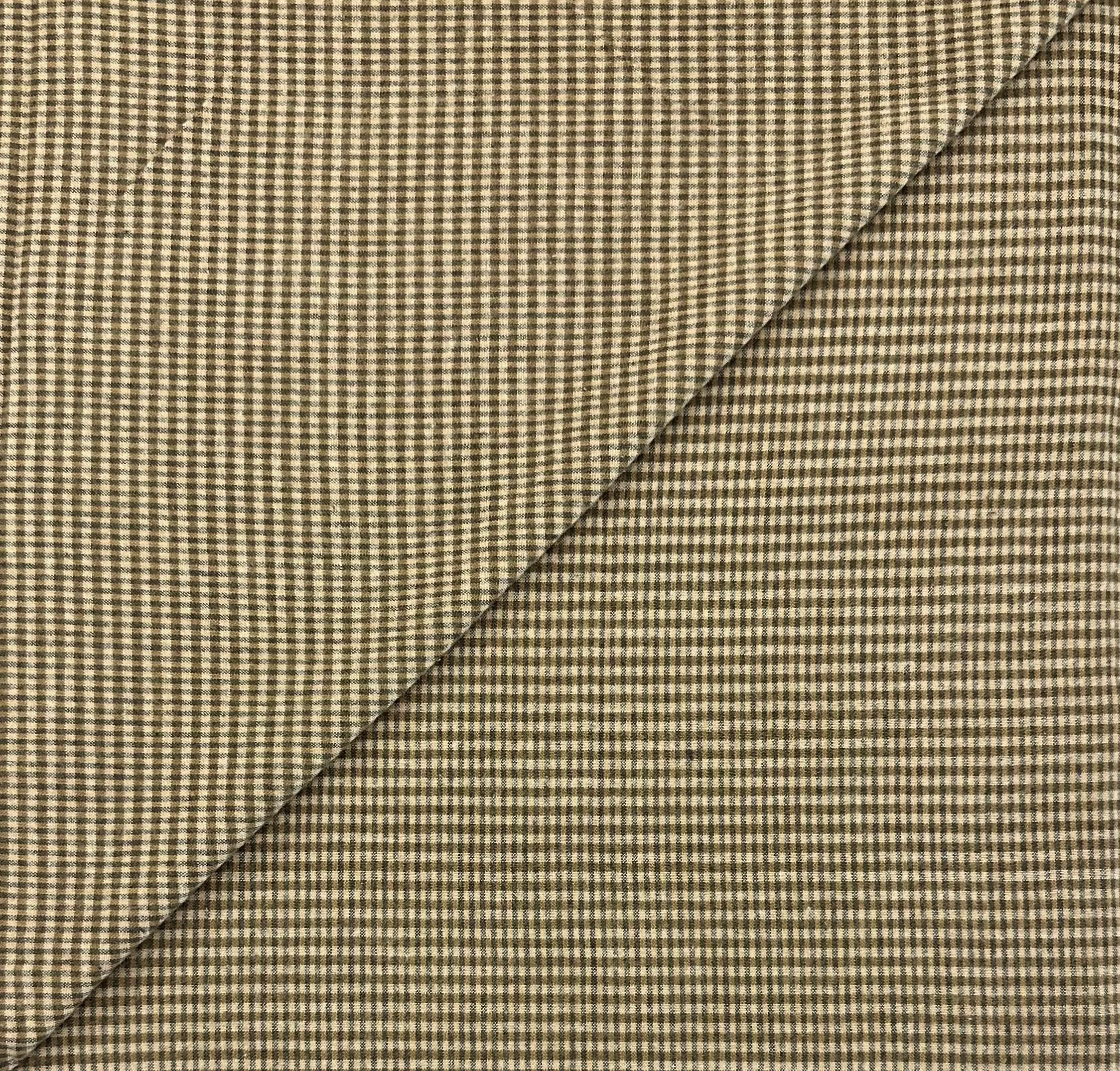 Brushed Cotton Novelty Plaid in Wheat Olive Drab