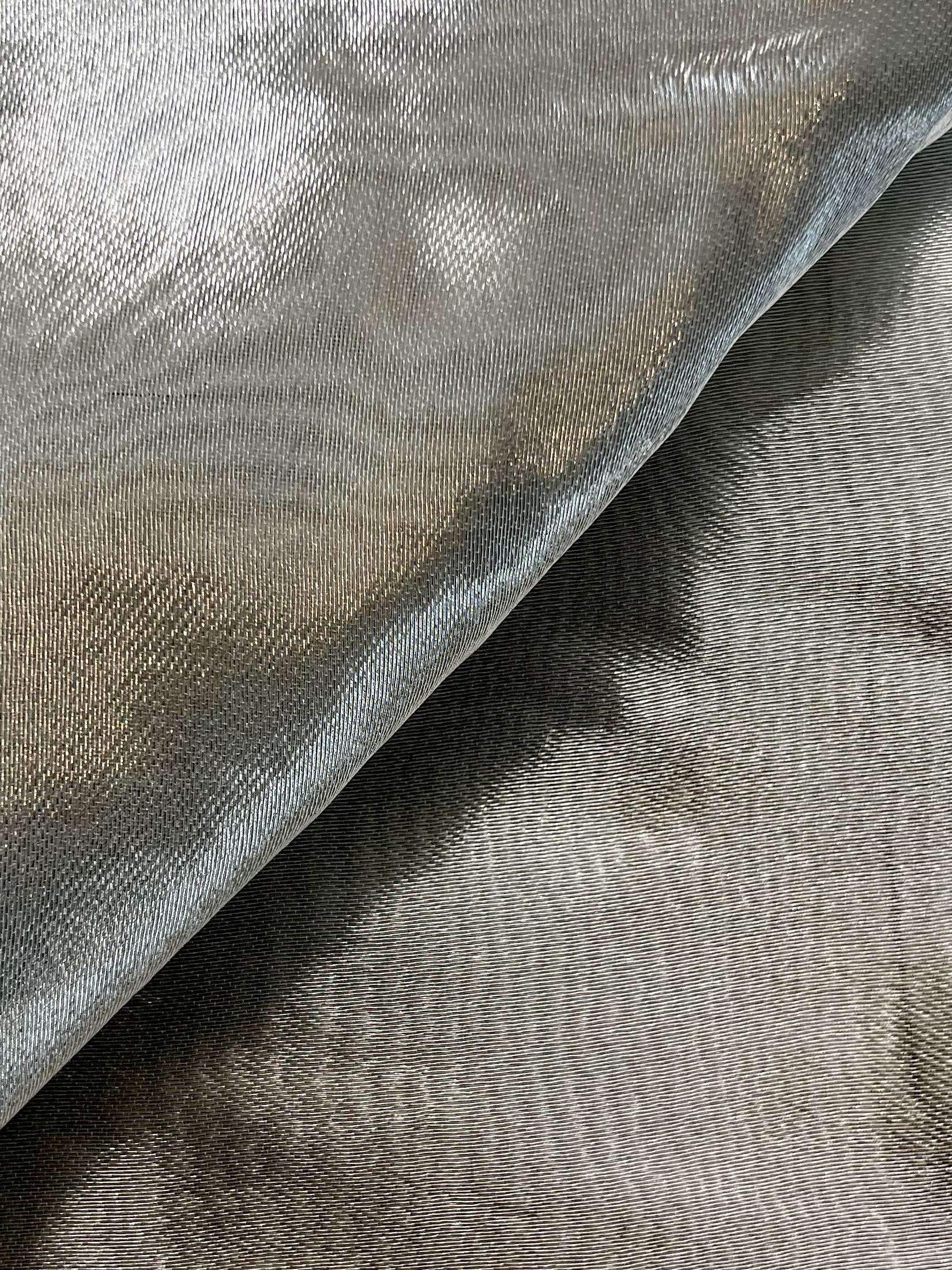 Silk Blend Heavy Metallic Organza in Platinum 