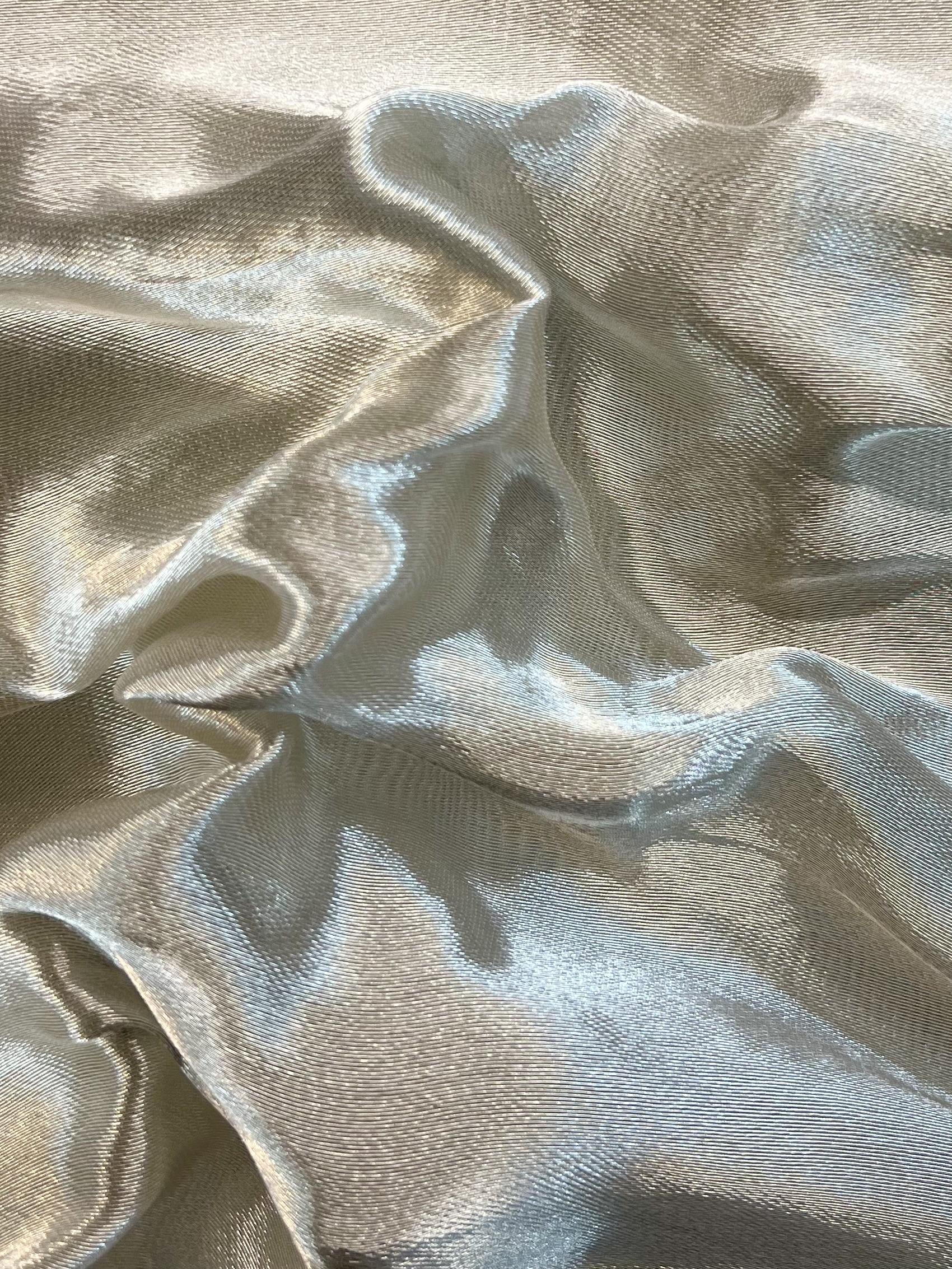 Silk Blend Heavy Metallic Organza in Platinum 