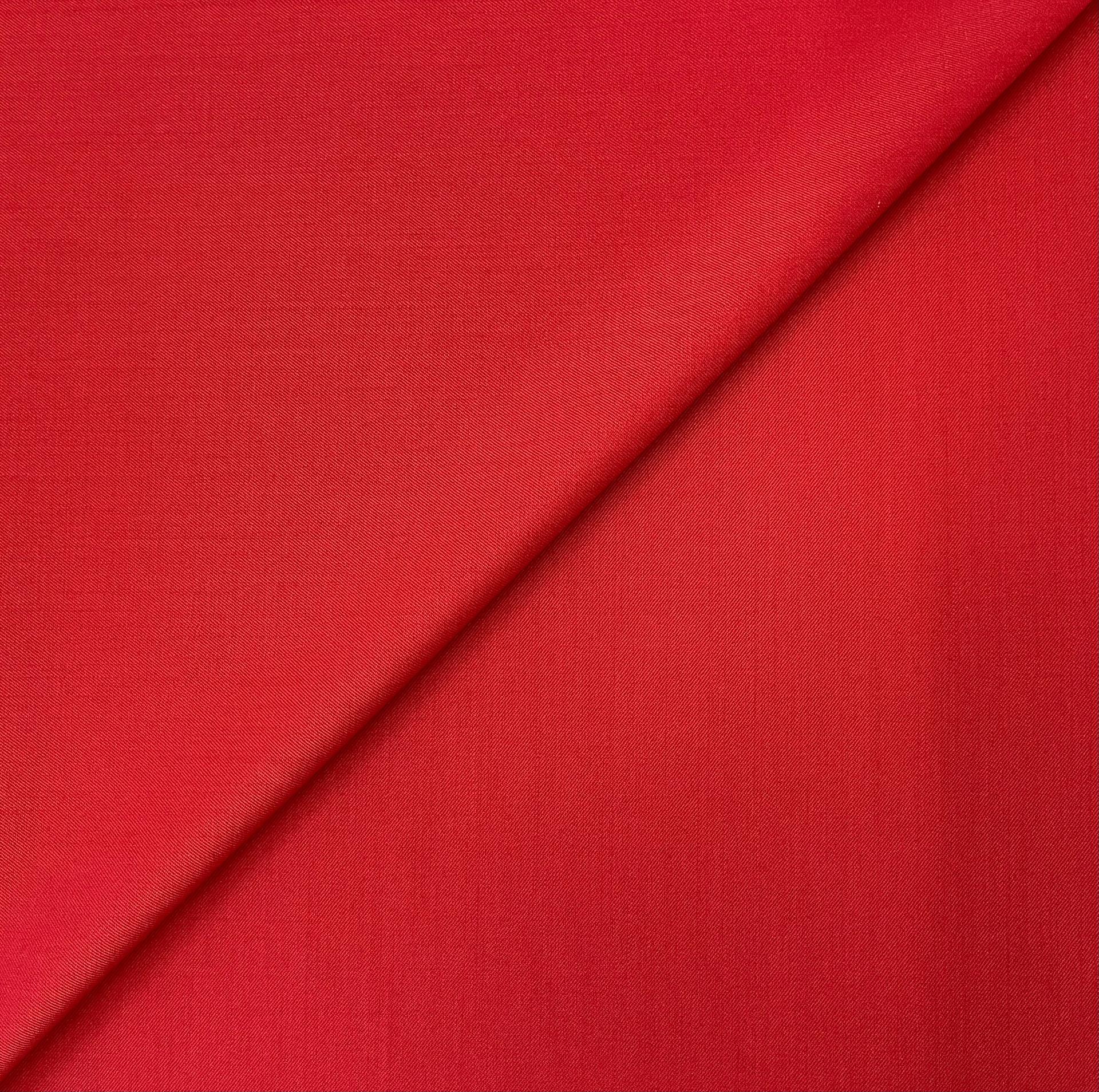 Wool Polyester Gabardine Suiting in Red