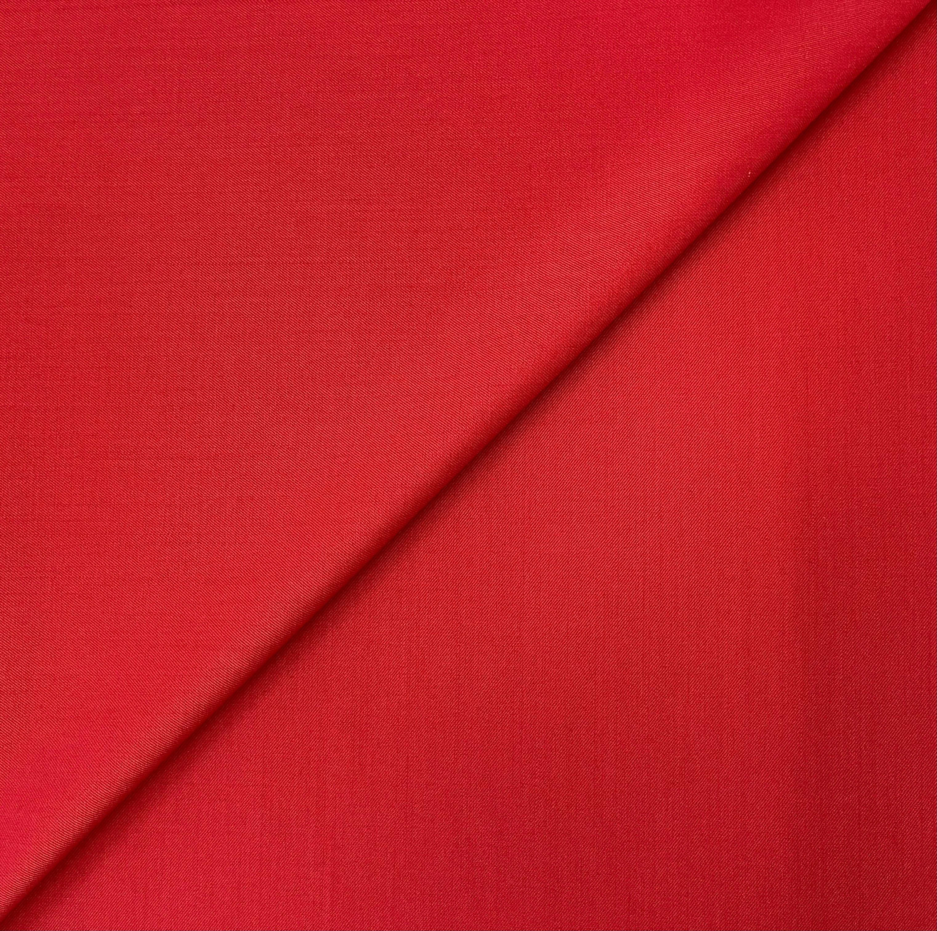 Wool Polyester Gabardine Suiting in Red