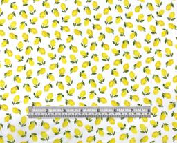 Stretch Cotton Broadcloth Lemon Print in Yellow