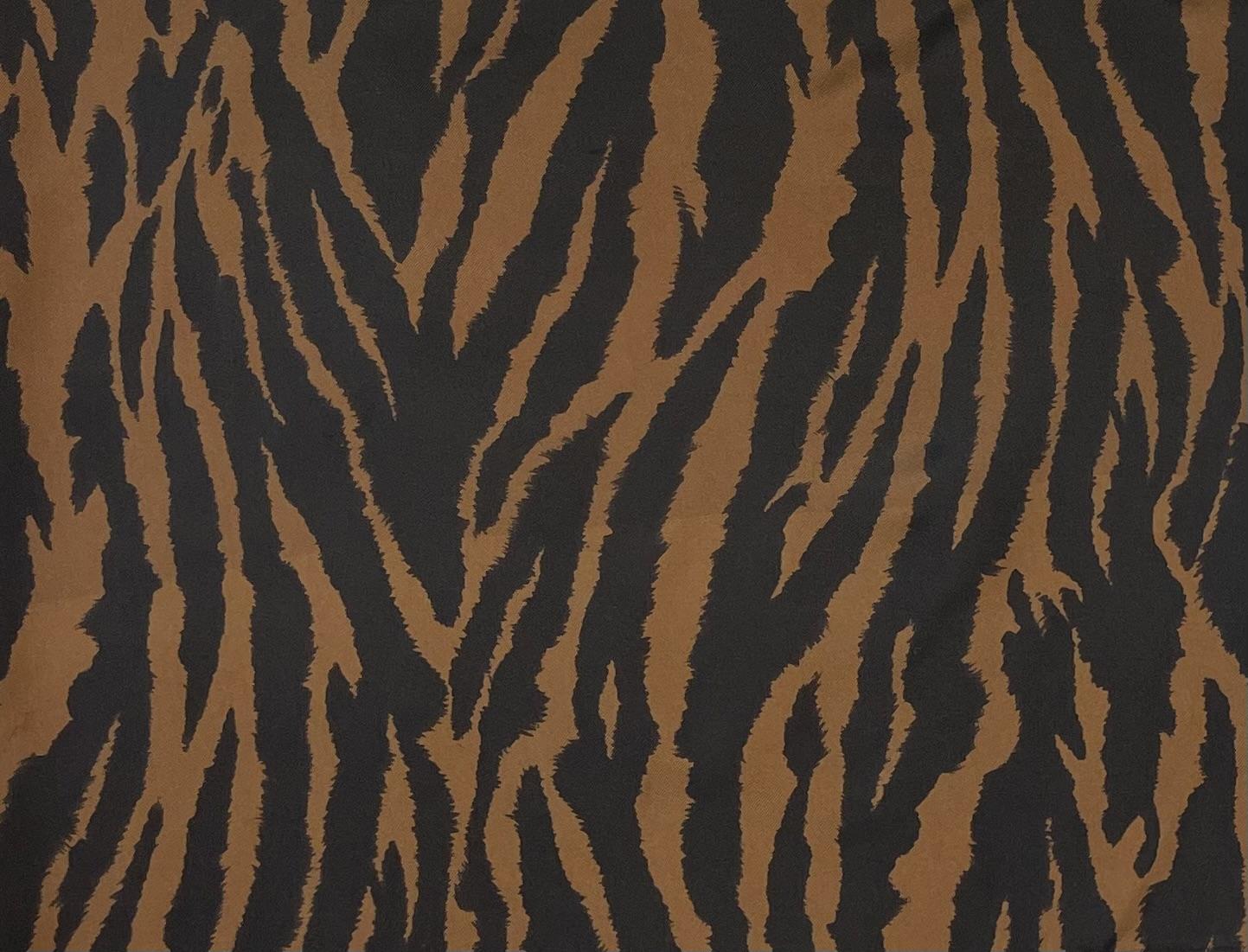 100% Silk Twill Tiger Stripe Print