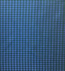 Silk & Wool Jacquard Houndstooth Pattern In Lake
