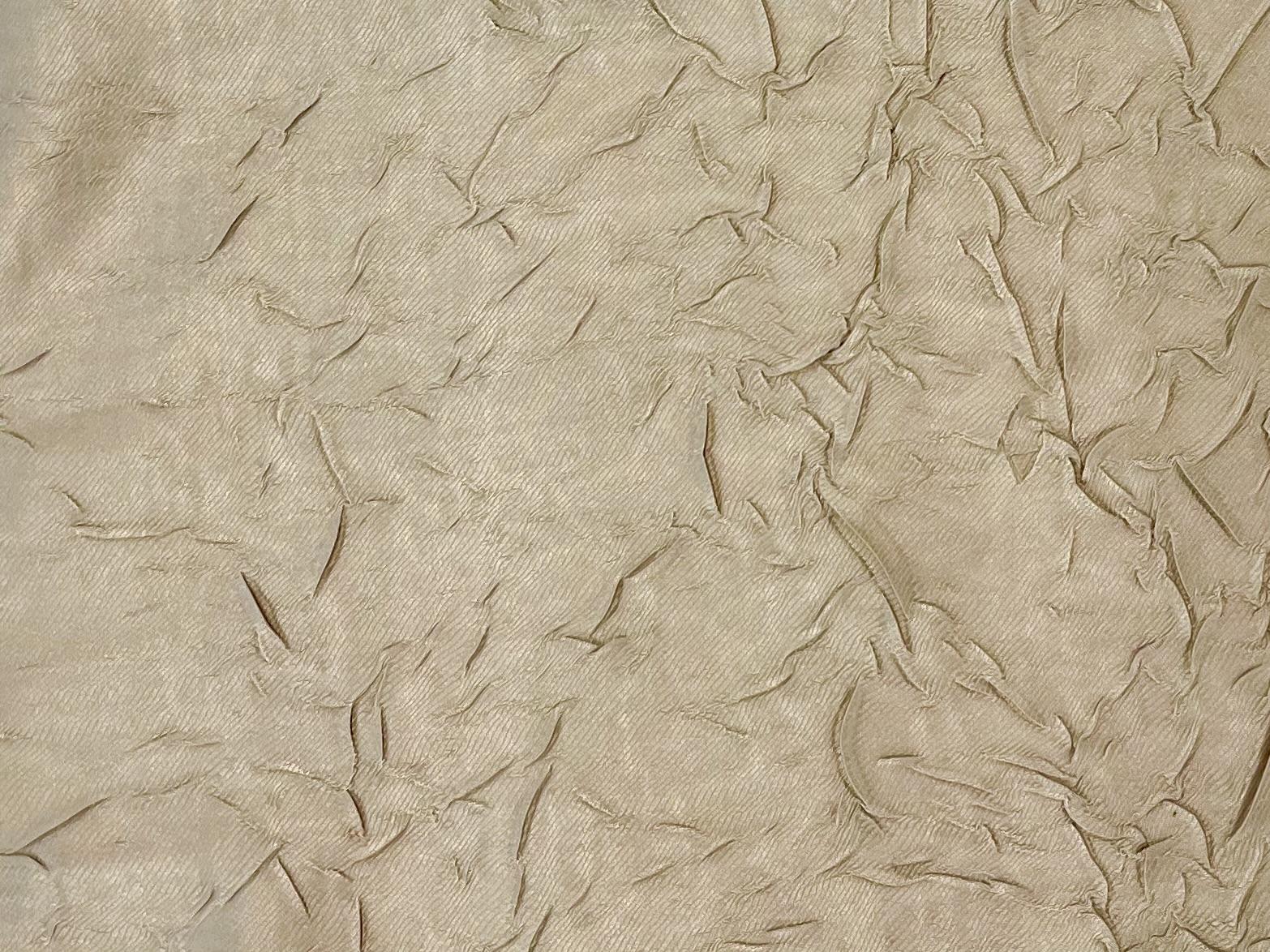 Crushed Viscose Crepe Satin in Beige Fabric in Warehouse