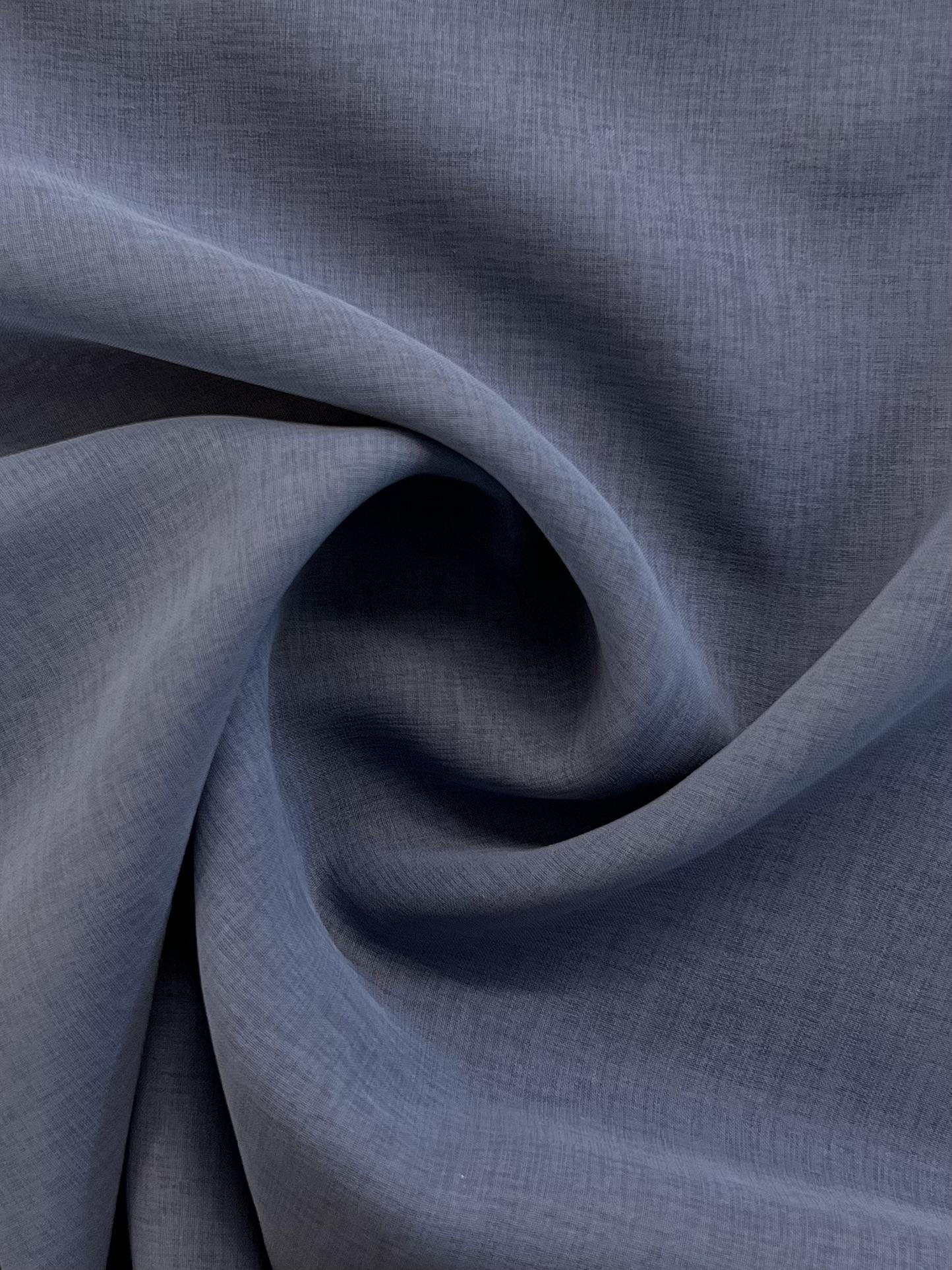 Japanese Polyester Gauze Chiffon in Blue Gray