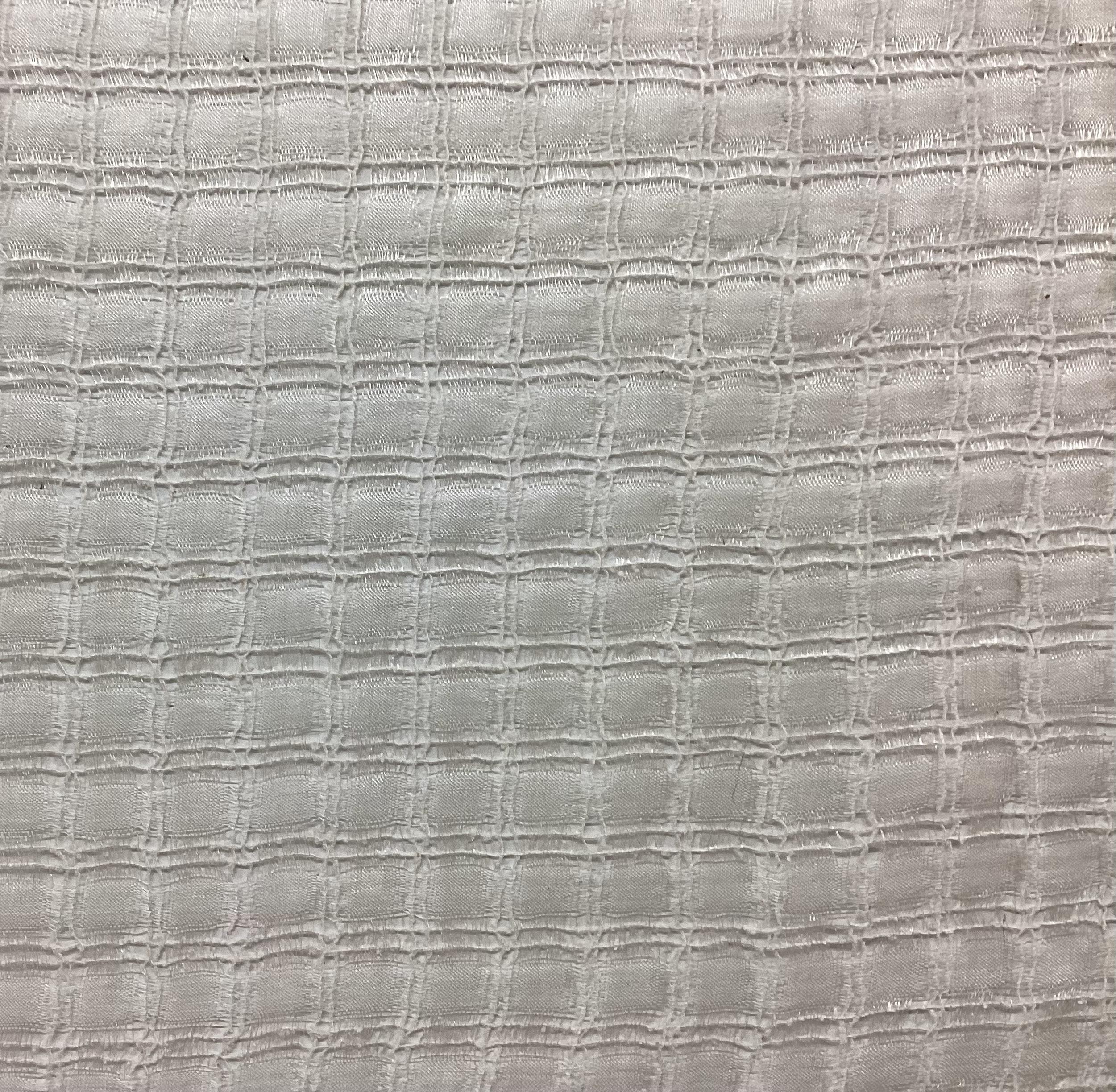 100% Silk Novelty Checkerboard Pattern In Eggshell 