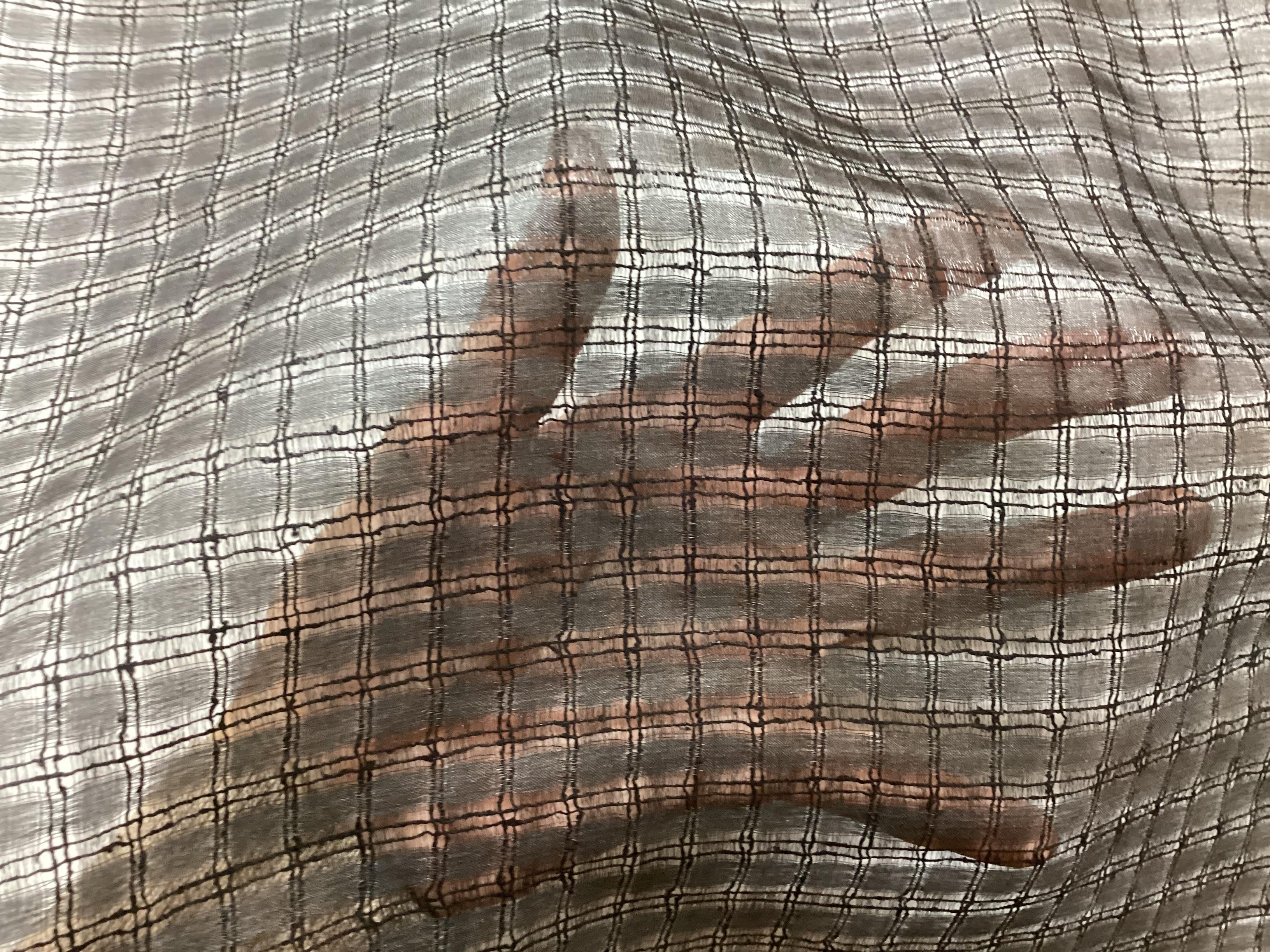 100% Silk Novelty Checkerboard Pattern In Black