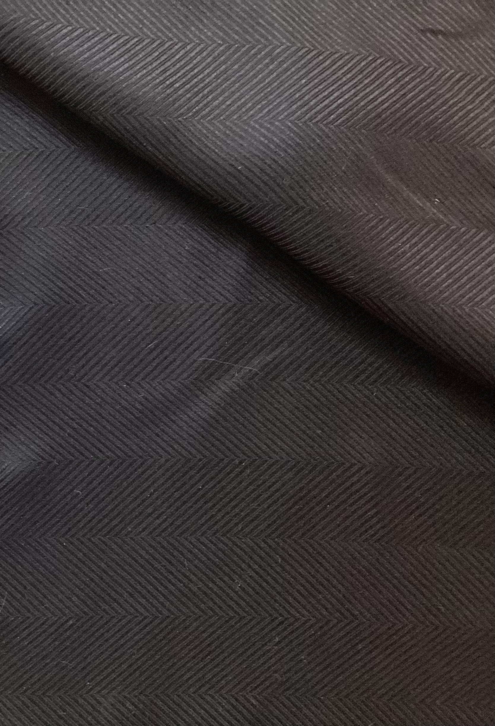Made in Italy Pure Silk Herringbone Jacquard in Black
