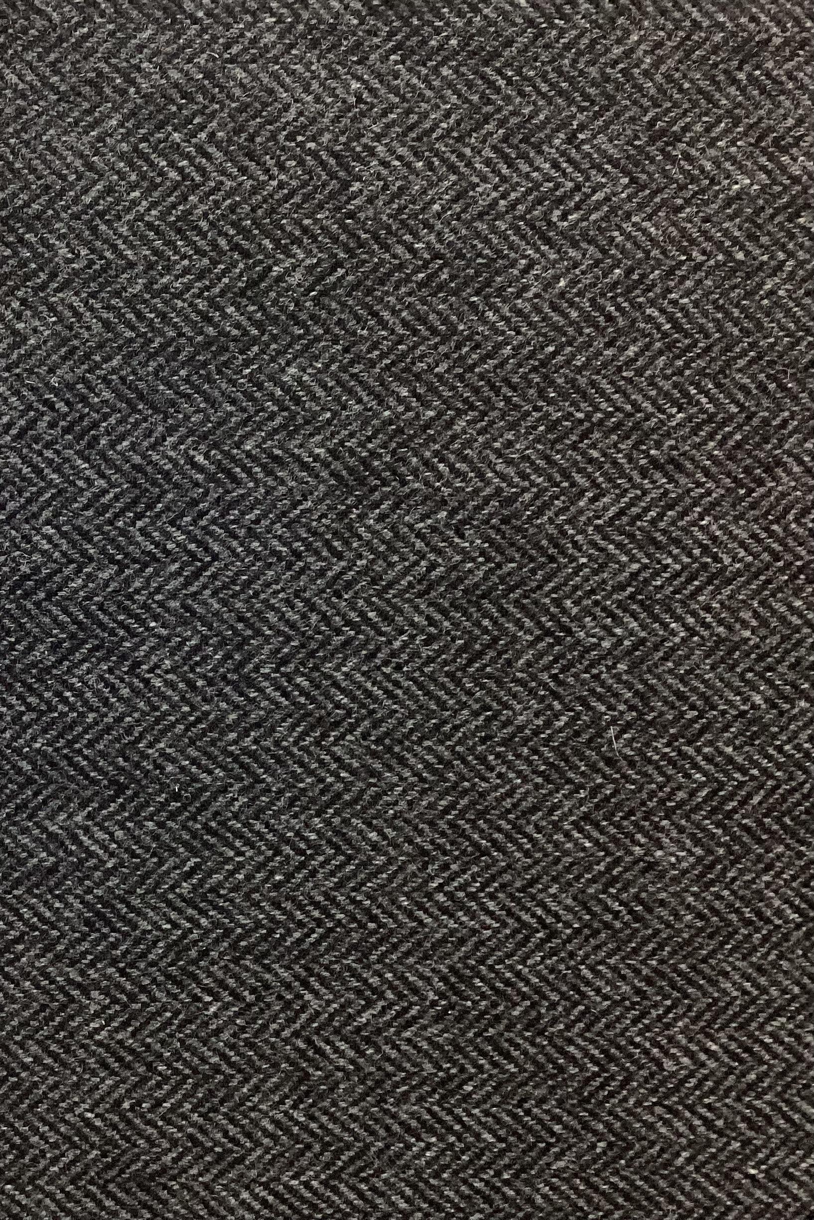 Made in Italy 100% Cashmere Herringbone In Oxford Gray