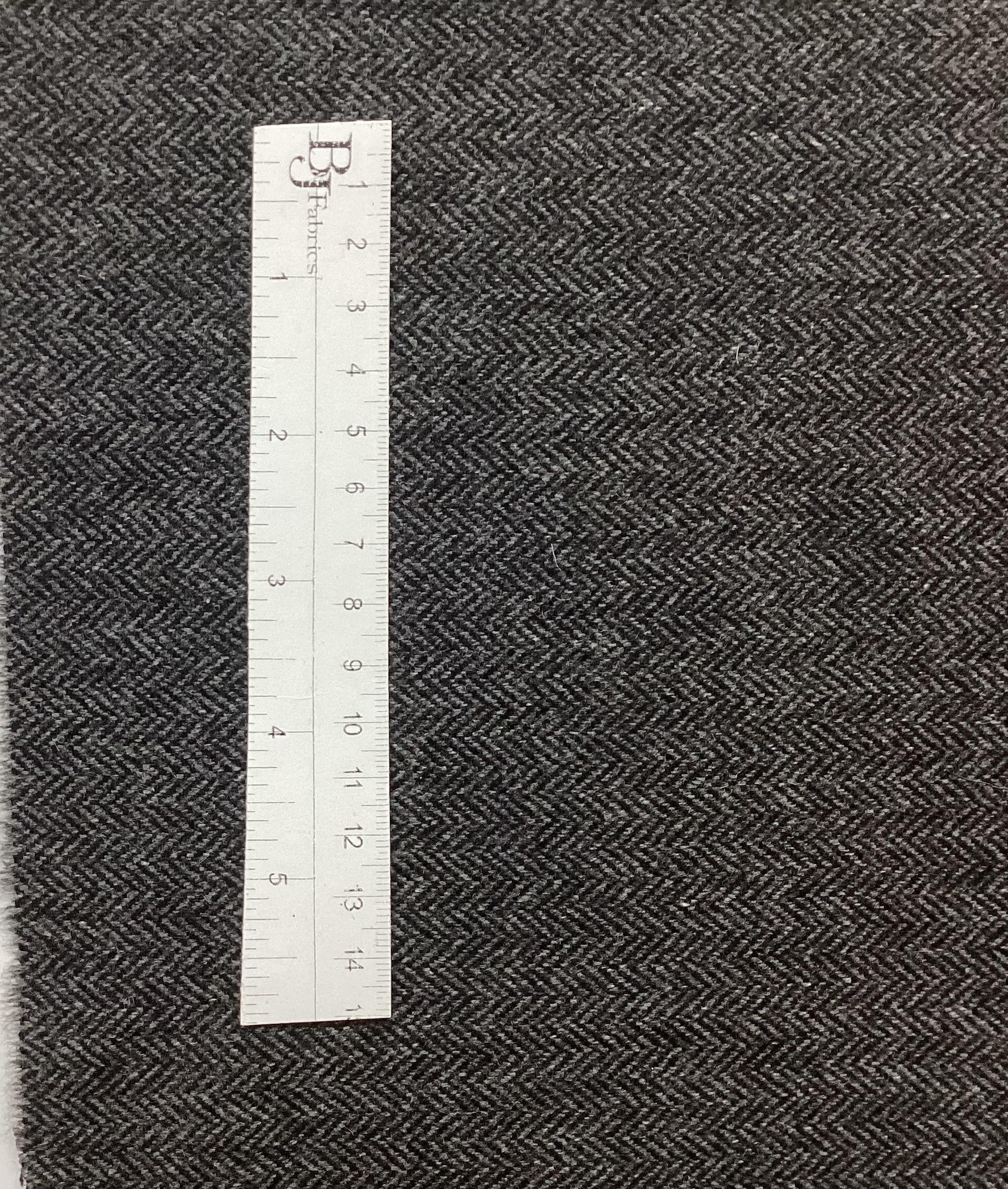 Made in Italy 100% Cashmere Herringbone In Oxford Gray