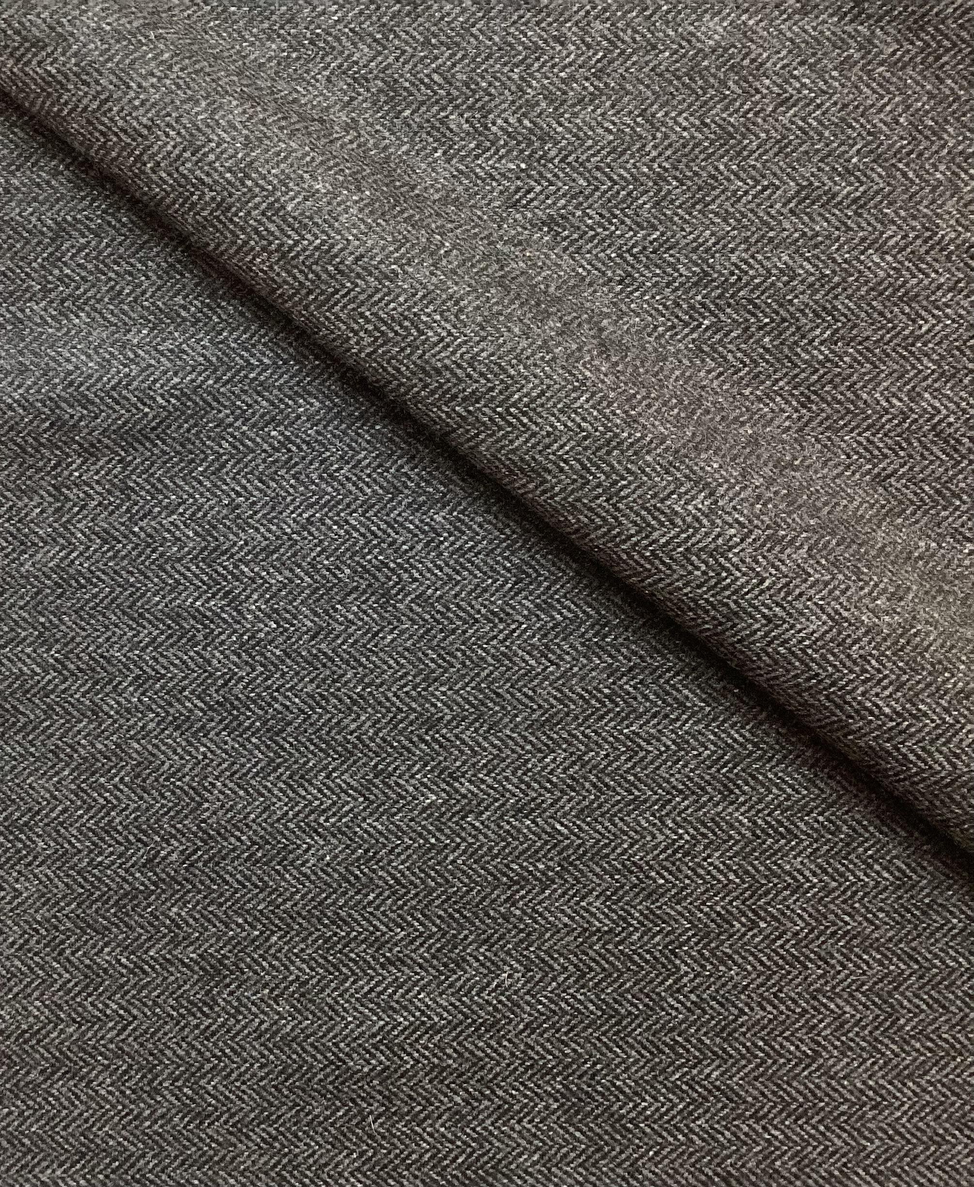 Made in Italy 100% Cashmere Herringbone In Oxford Gray