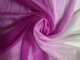Ombre Polyester Metallic Chiffon in Fuchsia