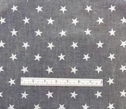 Cotton Denim Printed Star in Black