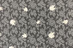 Made in France Embroidered Chantilly Lace in Diamond White Fabric in Warehouse