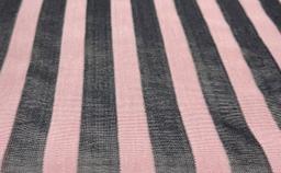 Wool Knit Stripes 1/2" in Black and Rose Pink
