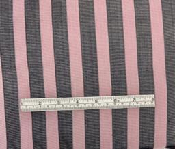 Wool Knit Stripes 1/2" in Black and Rose Pink
