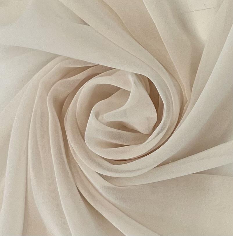Japanese Polyester Chiffon in Biscuit